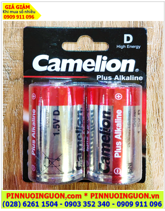 Camelion LR20, Pin đại D 1.5v Plus Alkaline Camelion LR20 (Vỉ đỏ) chính hãng, Vỉ 02viên
